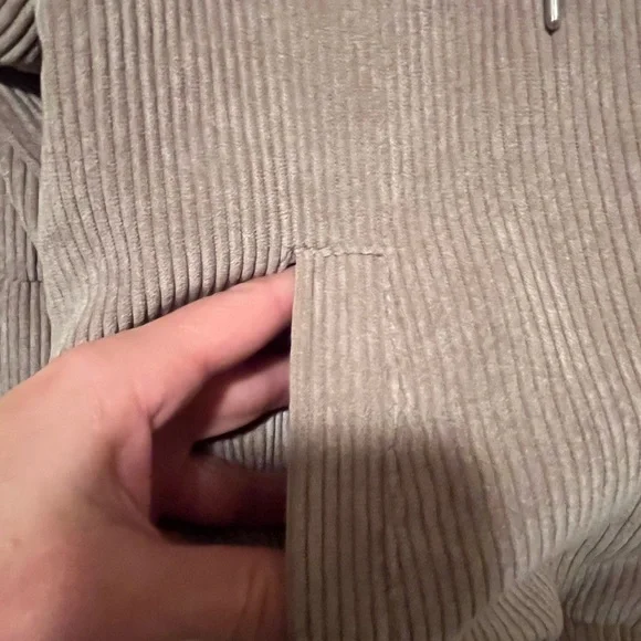 Ashley Sunrise Collection Corduroy Sherpa Hoodie Jacket Taupe Medium - Picture 4 of 7